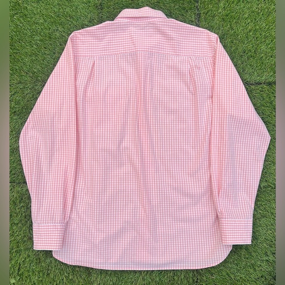 Fish Hippie Men's Long Sleeve Button-Up Shirt, Size M, Plaid, Peach/White - Picture 9 of 9